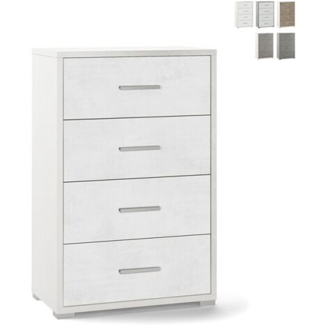 Cassettiera per ufficio quattro cassetti Bianco Ossido 51x41x h110 cm