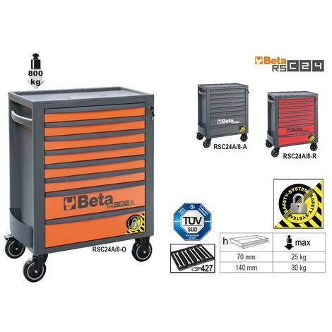 Carrello professionale Beta C33 6/O arancio 6 cassetti