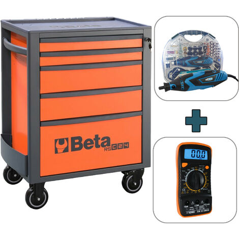 Cassettiera portautensili BETA + Mini Trapano Drill Smerigliatrice + Multimetro