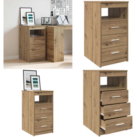 Cassettiera Rovere Artigianale 40x50x76 cm in Truciolato - Cassettiera rovere artigianale - Mobiletto portaoggetti