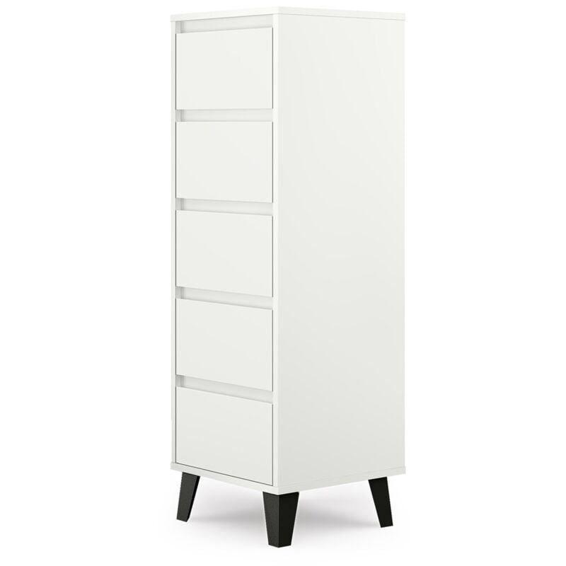 Cassettiera Scandi 5S, BIANCO