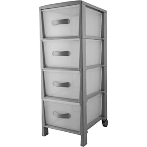 Cassettiera Slim 4 Grigio - 29,5X39,5X76 Cm