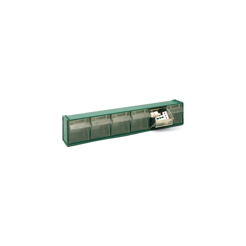 Cassettiera sovrapponibile in pp fox 102 - mm 600x94x h.112 verde lxpxh mm 600x94xh.112