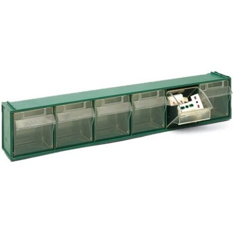 CASSETTIERA SOVRAPPONIBILE IN PP FOX 102 - MM 600x94x H.112 Verde LxPxH mm 600x94xH.112
