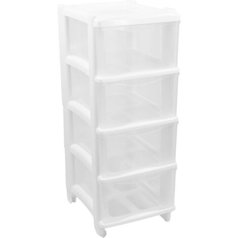 CASSETTIERA UNIVERSALE 'ESSENTIAL' 4 Cassetti, 29,5x36x76 cm - Col. Bianco - GIO' STYLE