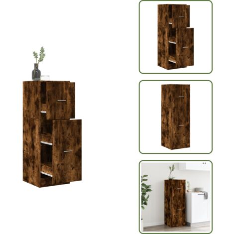 Cassettiera - vidaXL Armadietto da Farmacia Rovere Fumo 40x41x118 cm in Truciolato - Armadietto in truciolato