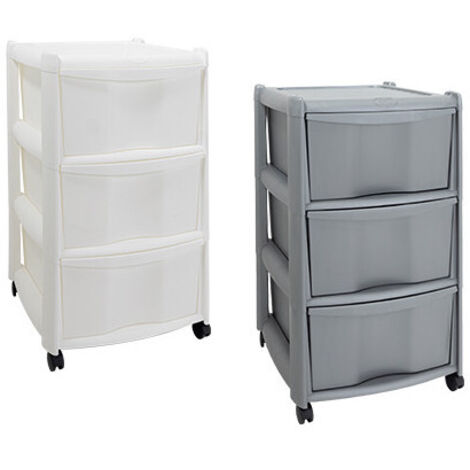 Cassettiera Vulcano 3 cassetti con ruote – Silver – 39x39x60 cm