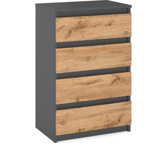 Cassettiera Wotan da 60 cm in rovere grigio, mobile TV per soggiorno, credenza, armadio