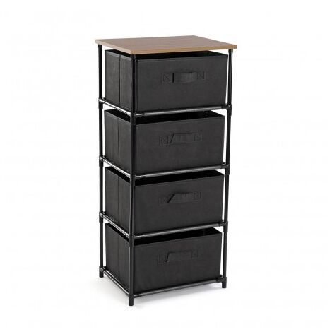 Cassettiere a 4 cassetti Scomparti mobile organizer per bagno camera cameretta Ripiano in Legno multiuso Perfetta per ogni ambiente della casa