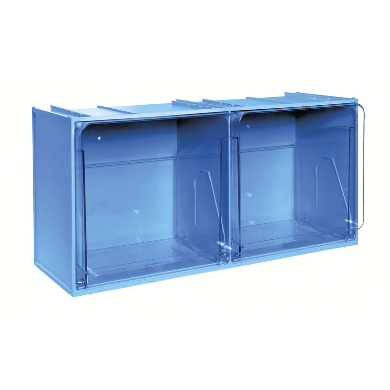 Image of Cassettiera modulare 2 cassetti CRYSTAL BOX CB50/5S - Grigio Scuro - Mobil Plastic - BLU