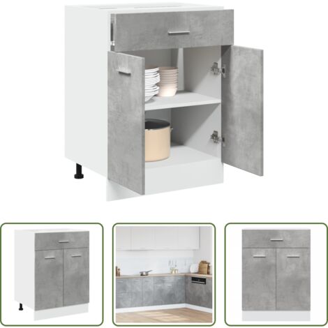 Cassetto -  Armadio Inferiore Cassetto “Lyon” Grigio Cemento 60x46x81,5