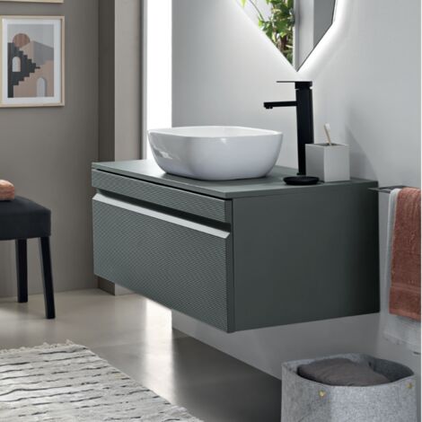 Cassetto bagno portalavabo 80 cm sospeso in PVC RIO Verde Alga