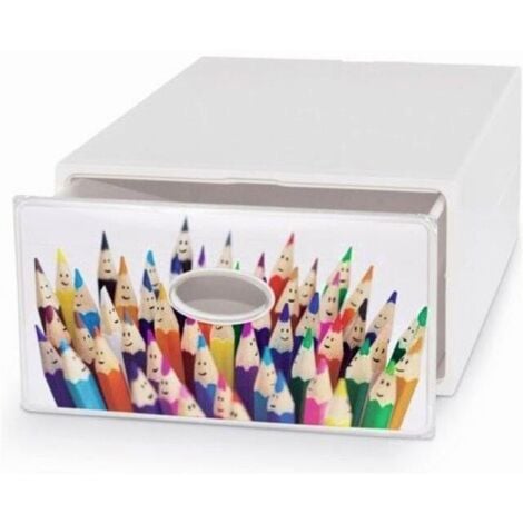 DOMOLIVING Cassetto contenitore multiuso da riordino 28x40x15 H qbox Art Deco Domopak