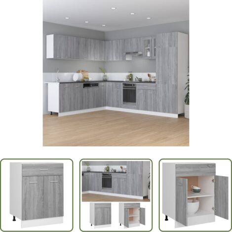 Cassetto cucina -  Mobiletto “Lyon” Grigio Sonoma 60x46x81,5 cm