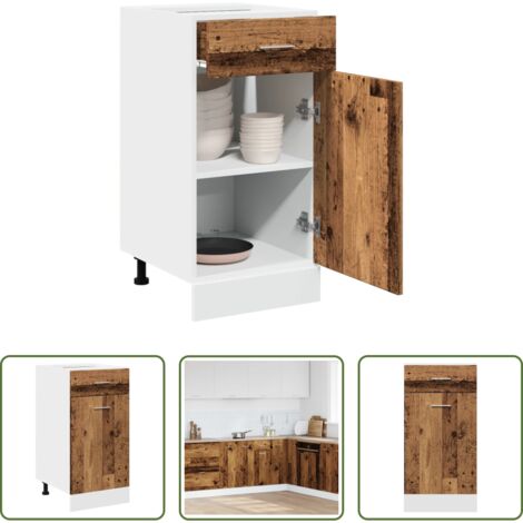Cassetto -  Mobile con Cassetto “Lyon” Legno Antico 40x46x81,5cm