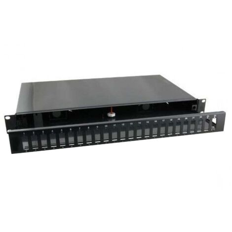Cassetto Ottico 19'' 24 Porte SC Duplex Nero Fisso - Soluzione Professionale per Gestione Fibra Ottica