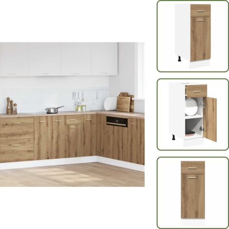 Cassetto per oggetti - vidaXL Cassettiera “Lyon” Rovere Artigianale 30x46x81,5 cm - Cassetto per piatti