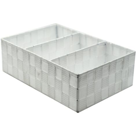 Cassetto poliestere bianco 3 scomparti cm 31x21h10