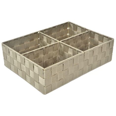 Cassetto poliestere tortora 4 scomparticm 37x27h10