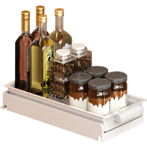 Cassetto porta spezie, porta condimenti rimovibili, organizer da cucina sottolavello, ripiano scorrevole per armadietto con scolapiatti, ripiano scorrevole per dispensa.