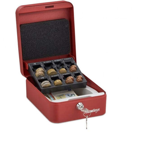 Cassetto portadenaro rosso con contamonete 8831