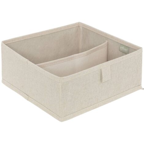Cassetto portaoggetti groomy 2 scomparti beige 24x10,2cm - 5five