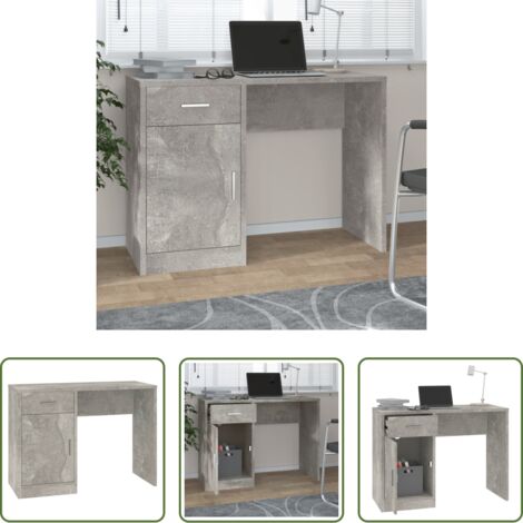 Cassetto -  Scrivania Cassetto Grigio cemento 100x40x73cm Legno Multistrato