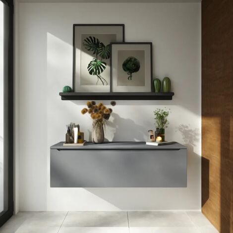 Cassettone Scorrevole 90cm Grigio Opaco Chiusura Soft-close Mod. Bako