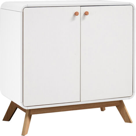 Cassie Armoire avec 2 portes en mélaminé blanc
