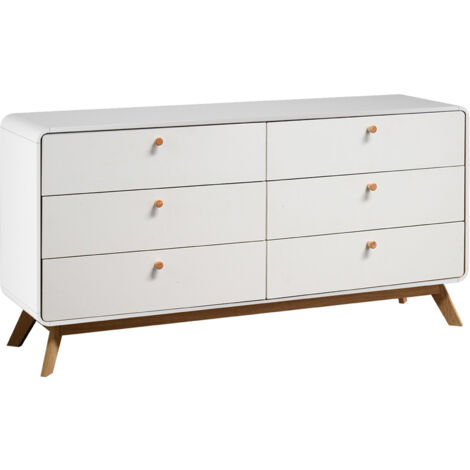 Cassie Buffet avec 3+3 tiroirs en blanc