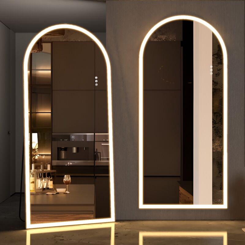 Cassilando – Miroir sur pied 165 x 60 cm avec lumières LED dimmables