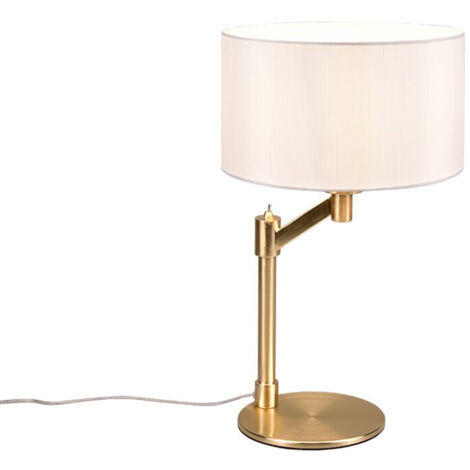 CASSIO LAMPADA DA TAVOLO METALLO OTTONE CON PARALUME BIANCO H. 48,3CM 1 LUCE ATTACCO E27