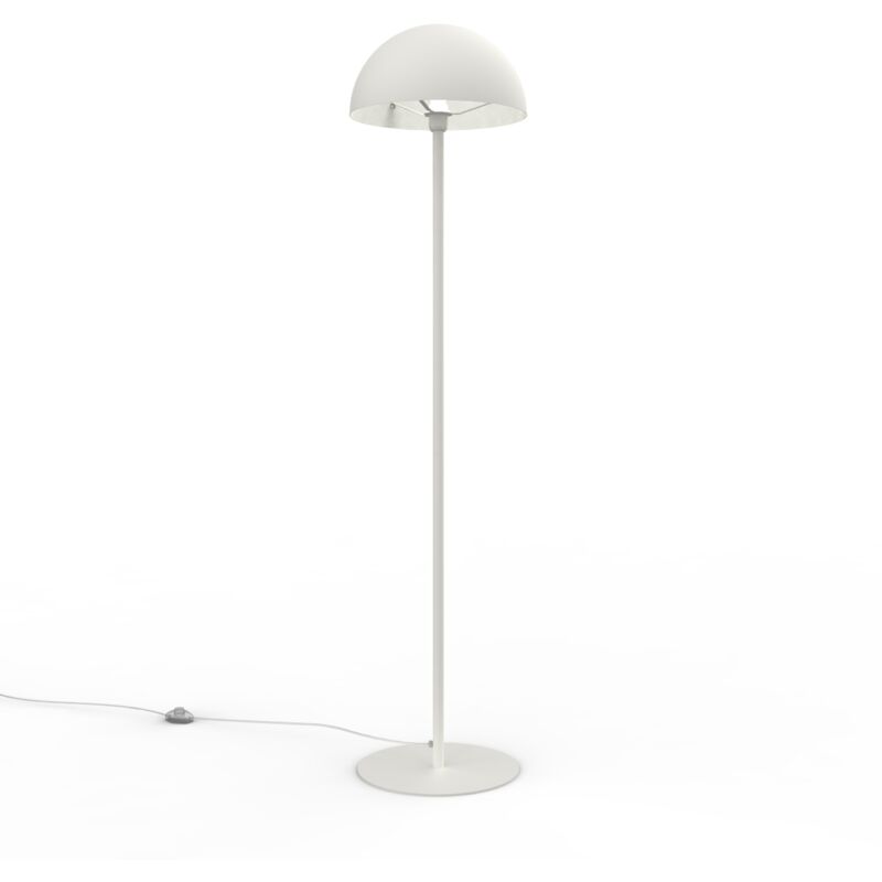 Lumicom - cassini Lampadaire, 1XE27, max 42W, métal, blanc mat, D40cm H160cm 40 Blanc - Blanc