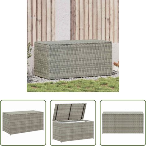 Cassone in polyrattan -  Baule da Giardino in Polyrattan 100x50x50 cm Grigio