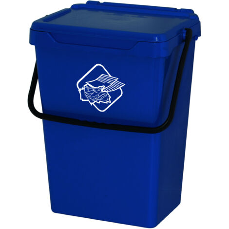 cassonetto in plastica con coperchio per raccolta differenziata, 35 litri