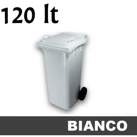 Cassonetto/Pattumiera/Contenitore/Bidone per raccolta rifiuti uso esterno 120lt Bianco