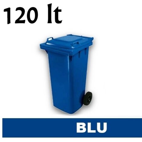 Cassonetto/Pattumiera/Contenitore/Bidone per raccolta rifiuti uso esterno 120lt Blu