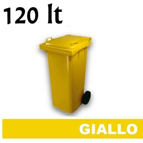 Cassonetto/Pattumiera/Contenitore/Bidone per raccolta rifiuti uso esterno 120lt Giallo
