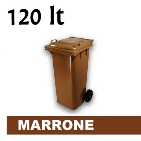 Cassonetto/Pattumiera/Contenitore/Bidone per raccolta rifiuti uso esterno 120lt Marrone