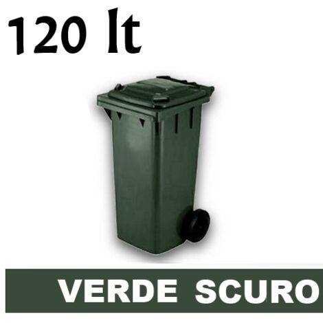 Cassonetto/Pattumiera/Contenitore/Bidone per raccolta rifiuti uso esterno 120lt Verde scuro