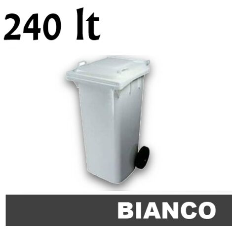 Cassonetto/Pattumiera/Contenitore/Bidone per raccolta rifiuti uso esterno 240lt Bianco