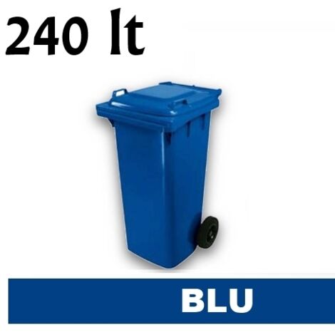 Cassonetto/Pattumiera/Contenitore/Bidone per raccolta rifiuti uso esterno 240lt Blu