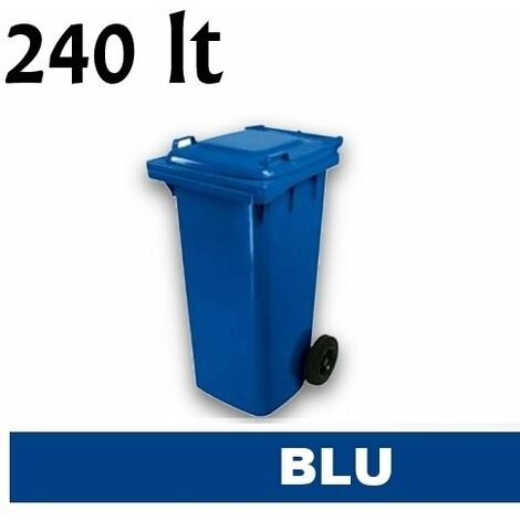 Bidone Immondizia Carrellato Lt. 240 - Cm 73 X 58 X 106 Blu