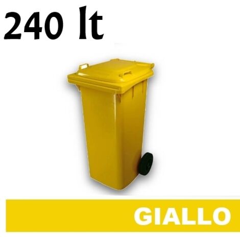 Cassonetto/Pattumiera/Contenitore/Bidone per raccolta rifiuti uso esterno 240lt Giallo