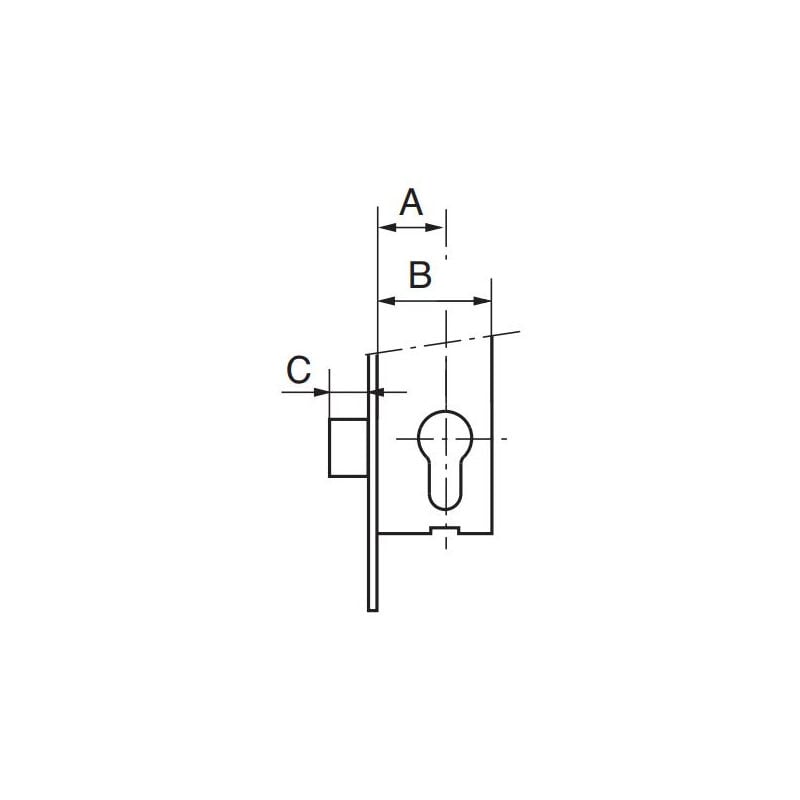 Image of Cassonetto per tapparelle a 3 punti Interasse 92 Quadrato 8 Placca 22x2,5 Cassonetto per tapparelle stremler 45 2 fori per chiavi - 2274.45.0