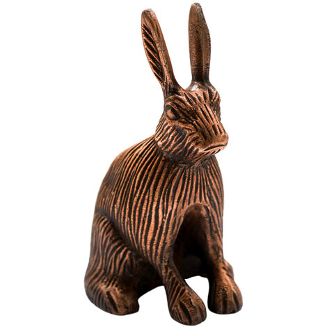 Cast Aluminium Hare Candle Holder - Aluminium - L9.5 x W10 x H18 cm - Antique Copper