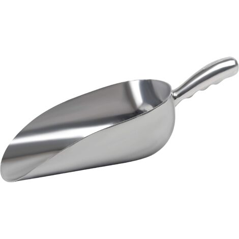 Cast Aluminum Utility Scoop - 38 oz. - Round Bottom, ice scoop For Multi-Purpose Use, With Finger Groove Handle (38 oz.)