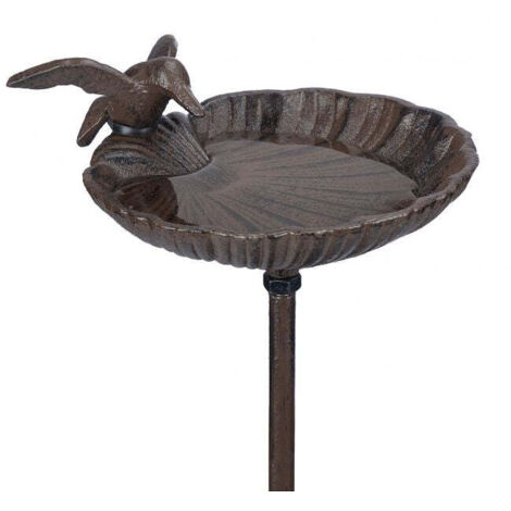 Cast iron bird bath with stake