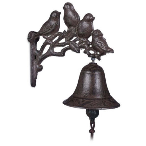 Cast iron doorbell with birds