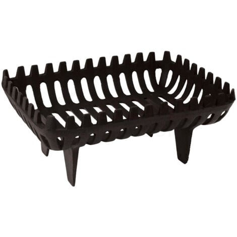 HOME DISCOUNT Cast Iron Log Basket Small Fireplace Wood Basket Carrier, Black